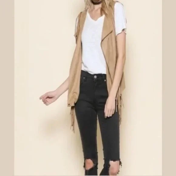 ✅🚨🆕🔴🌸S🌸A🌸L🌸E🌸❗️⭐🔴📢BULLY Textured FRINGE Open Front VEST🟢💸BUY NOW💸🟢 - Picture 4 of 16